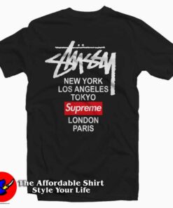 Stussy X Supreme World Tour Collab Black 247x296 Stussy X Supreme World Tour Collab Tee Shirt