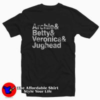 Archie Comics Character List Tee Shirt