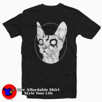 Black Metal Sphynx Cat I Goth and Death Metal Tee Shirt