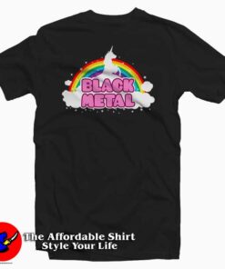 Black Metal Unicorn Tee Shirt