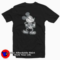 Disney Women's Mickey Mouse Skeleton Halloween Tee Shirt