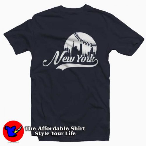 New York City Baseball Skyline Tee Shirt 500x500 New York City Baseball Skyline Tee Shirt
