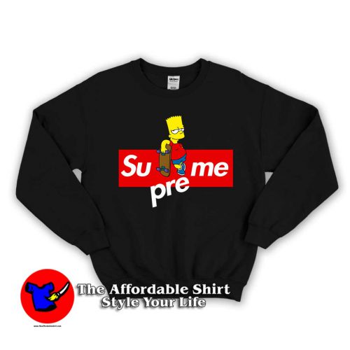 Bart Simpson Supreme 500x500 Bart Simpson Supreme Unisex Sweatshirt