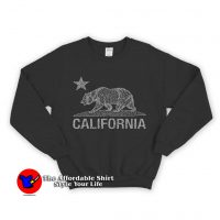 California Vintage White Bear Black Unisex Sweatshirt