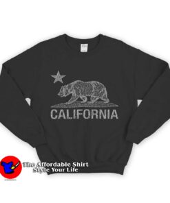 California Vintage White Bear Black Unisex Sweatshirt