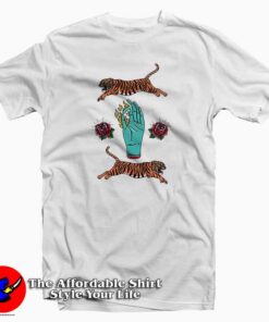 Fire Hoop Tiger Tee Shirt
