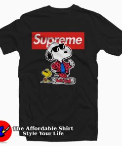 Grunge Snoopy Supreme Collab Tee Shirt