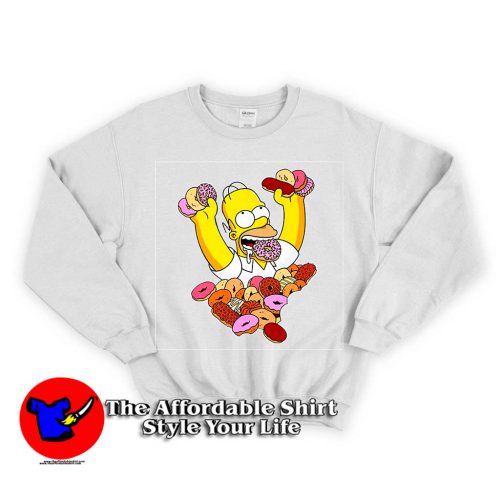 Homer Simpson Donut 500x500 Homer Simpson Donut Unisex Sweatshirt