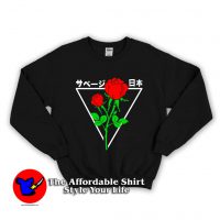 Japanese Red Roses Tumblr Unisex Sweatshirt