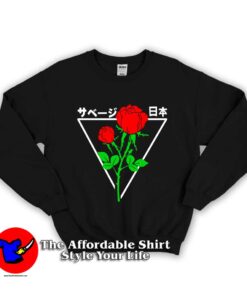 Japanese Red Roses Tumblr Unisex Sweatshirt