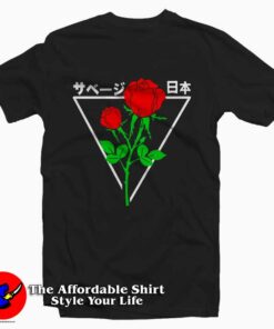 Japanese Red Roses Tumblr Tee Shirt