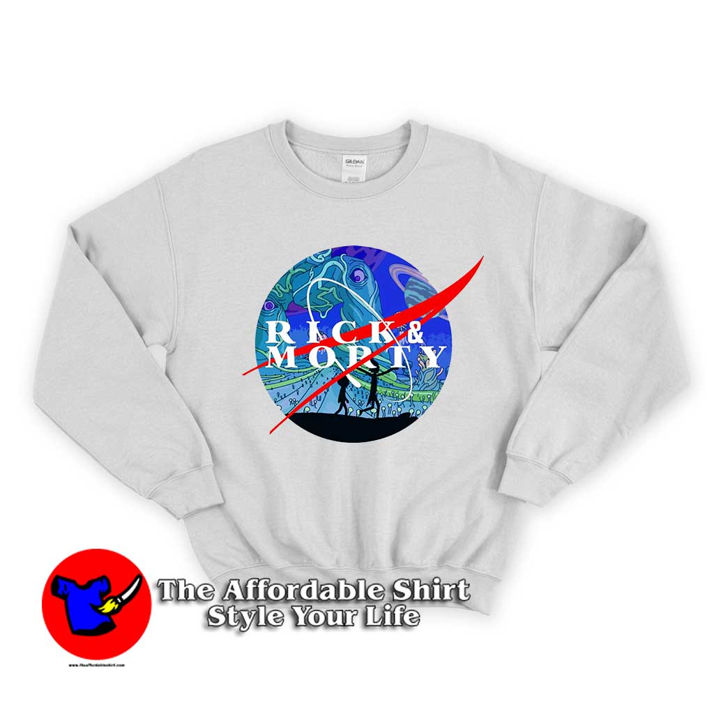 RICK AND MORTY NASA SPACE ASTRONAUT  INSPIRED FUNNY PRINT UNISEX WOMENS HOODIES 