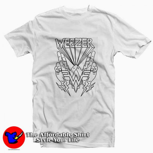 Weezer Lightning Hands 500x500 Weezer Lightning Hands Tee Shirt