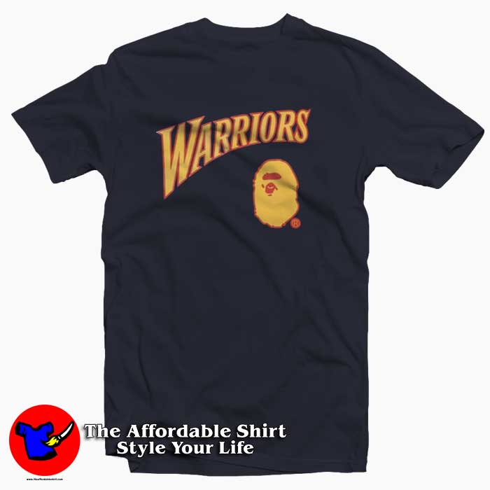 Get Buy BAPE x Mitchell & Ness Warriors T-Shirt - On Sale