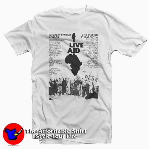Live Aid Band Logo 500x500 Live Aid Band Logo T Shirt Cheap