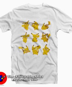 Pokemon Pikachu Poses Graphic Tee Shirt