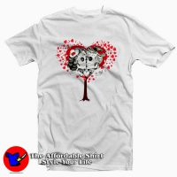 Couple Of Skulls Hearts Tree Valentine T-Shirt