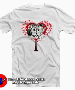 Couple Of Skulls Hearts Tree Valentine T-Shirt