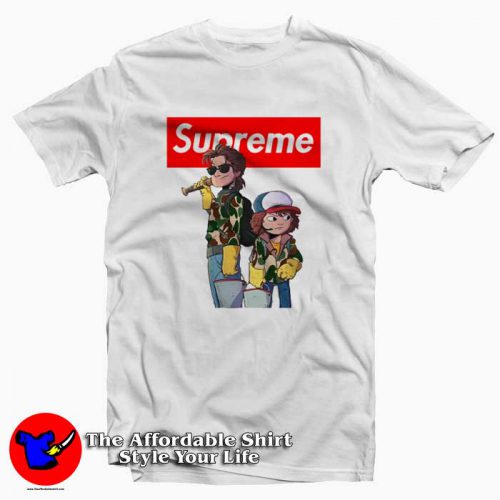 Dustin And Steve Stranger Things Supreme 500x500 Dustin And Steve Stranger Things Supreme T Shirt Supreme Collection