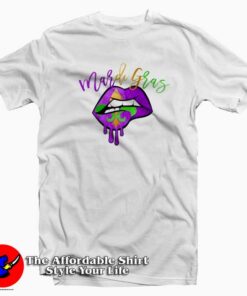 Fleur De Lis Lips Mardi Gras T-Shirt