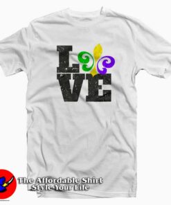 Mardi Gras Fleur De Lis Love T-Shirt