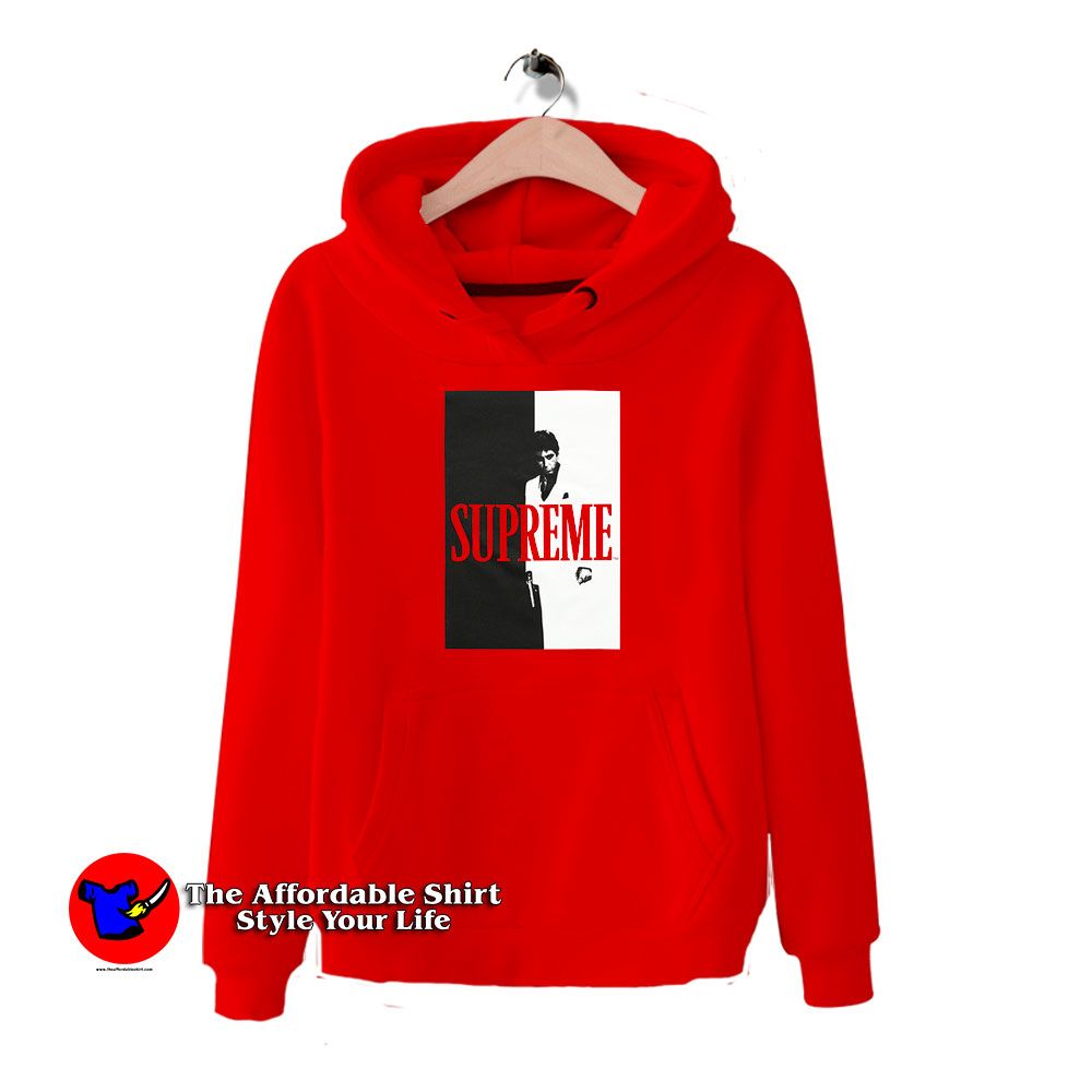 Get Buy Supreme Scarface Split Red Hoodie - Theaffordableshirt.com