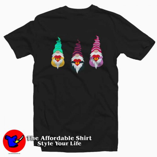 Three Gnomes Holding Hearts 500x500 Three Gnomes Holding Hearts T Shirt Valentine’s Day Gift