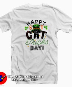 Happy St Cat Tricks Day Leprechaun Hat T-Shirt