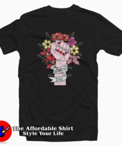 International Women's Day Floral Fist Solidarity T-Shirt