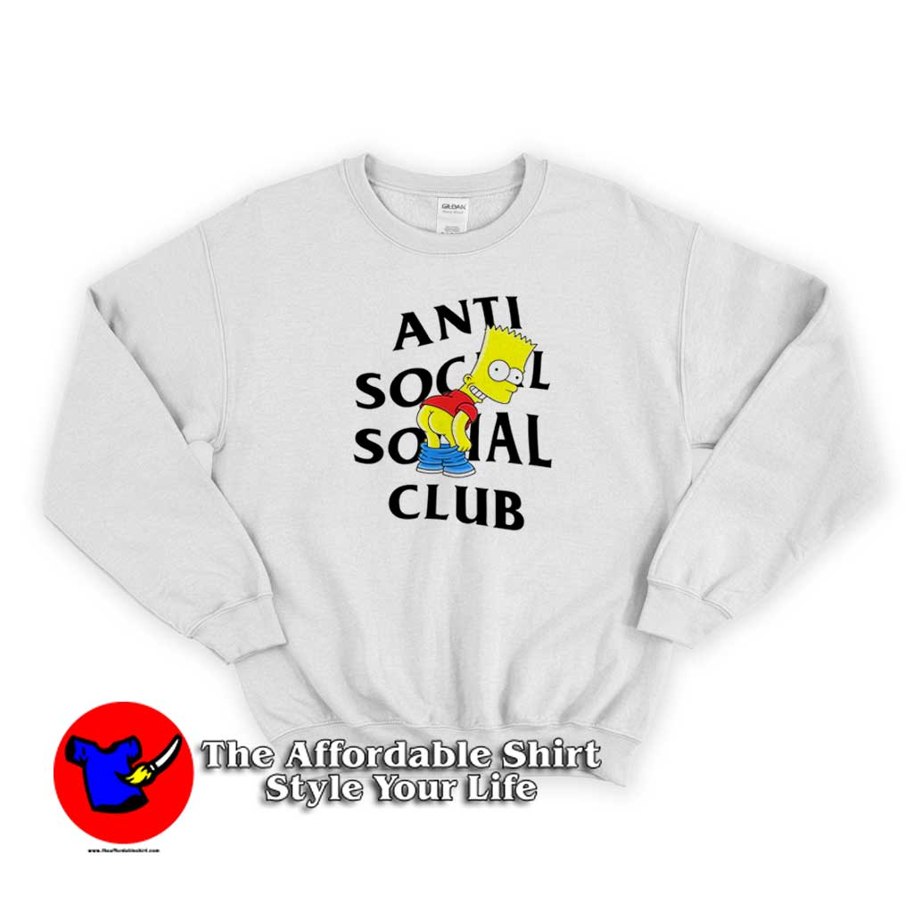 Anti Social Social Club x Bart Mooning Parody Sweater 510x510 image Anti Social Social Club x Bart Mooning Parody Sweater 510x510 Anti Social Social Club x Bart Simpson Sweatshirt Cheap Trendy