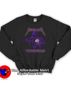 Skeleton Metallica And Lsu Tigers Football Sweatshirt