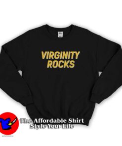 Virginity Rocks Black Graphic Sweatshirt