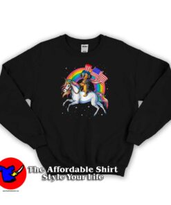 Dachshund Riding Unicorn Happy Independence Sweatshirt