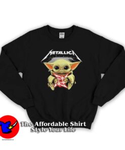 Funny Baby Yoda Mandalorian Hug Metallica Sweatshirt