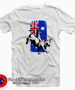 Rodeo Bull Rider Cowboys Australian Flag T-shirt