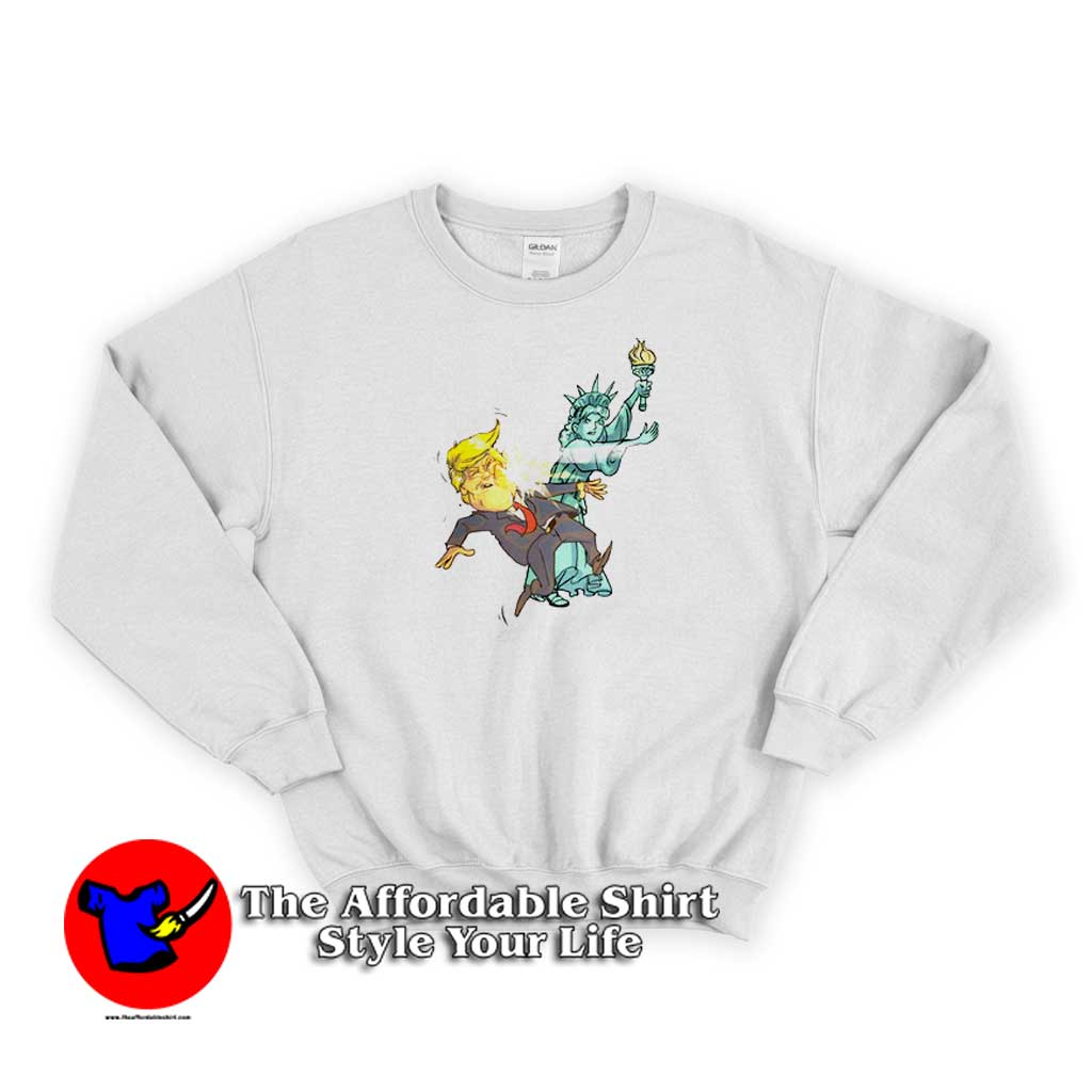 Statue of Liberty Slaps Trump Sweater 510x510 image Statue of Liberty Slaps Trump Sweater 510x510 Funny Statue of Liberty Slaps Trump Sweatshirt Cheap