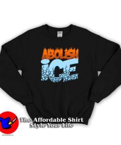 Abolish Ice Flame Cracked Unisex Sweatshirt