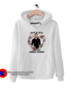 Flowers Heart Just a girl who loves Chris Evans Hoodie