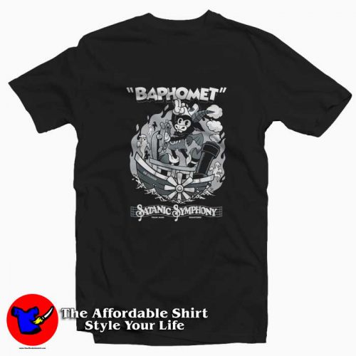 Vintage Cartoon Baphomet Satanic Symphony Tshirt 500x500 Vintage Cartoon Baphomet Satanic Symphony T shirt On Sale