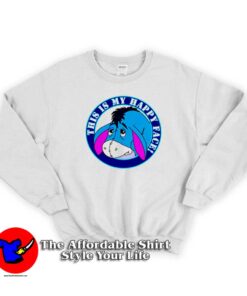 Cute Eeyore Happy Face Disney Inspired Sweatshirt