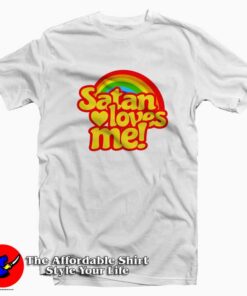 Funny Satan Loves Me Rainbow Unisex T-shirt