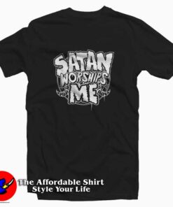 Satan Worships Me Evil Baphomet Unisex T-shirt