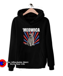 Funny Cat 4th of July Meowica Unisex Hoodie