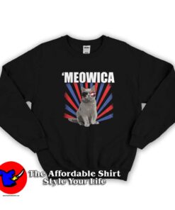 Funny Cat 4th of July Meowica Unisex Sweatshirt