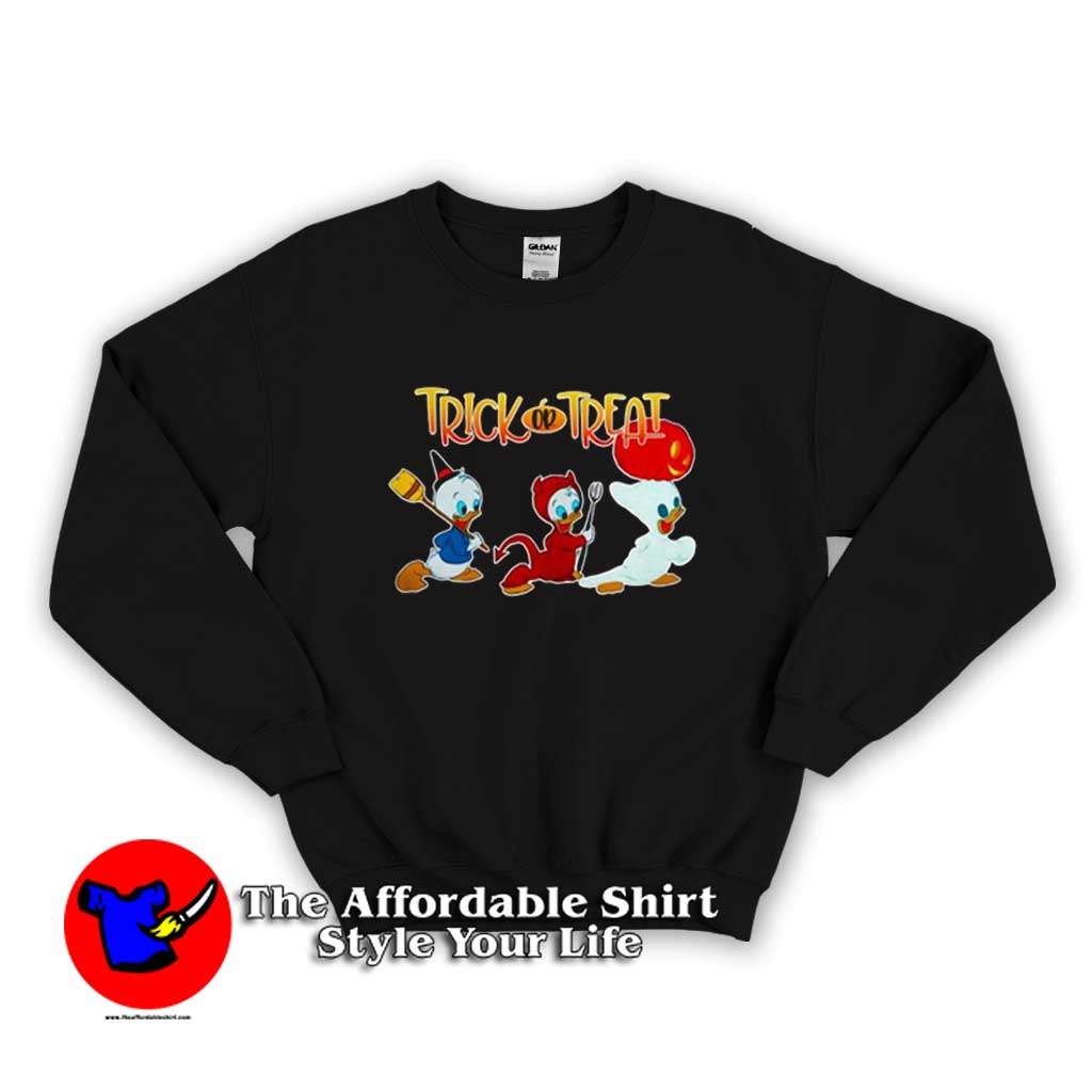 Donald duck Trick or Treat Sweater 510x510 image Donald duck Trick or Treat Sweater 510x510 Funny Cute Donald duck Trick or Treat Sweatshirt On Sale