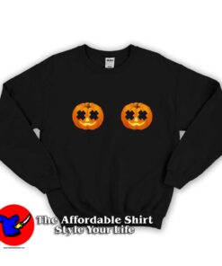 Pumpkin Boobs Funny Halloween Sweatshirt