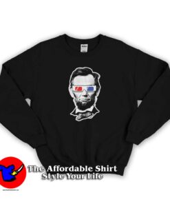 Threadrock Abraham Lincoln 3D Glasses Sweatshirt
