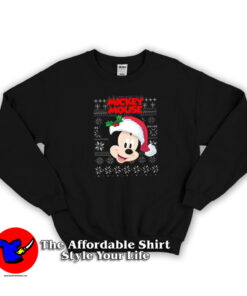 Cute Mickey Mouse Santa Christmas Sweatshirt