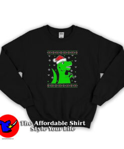 Jurassic Christmas Green Dino Unisex Sweatshirt