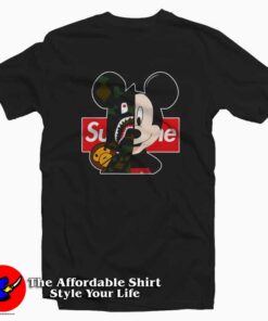 Mickey Mouse Disney Cartoon Camuflage T-shirt